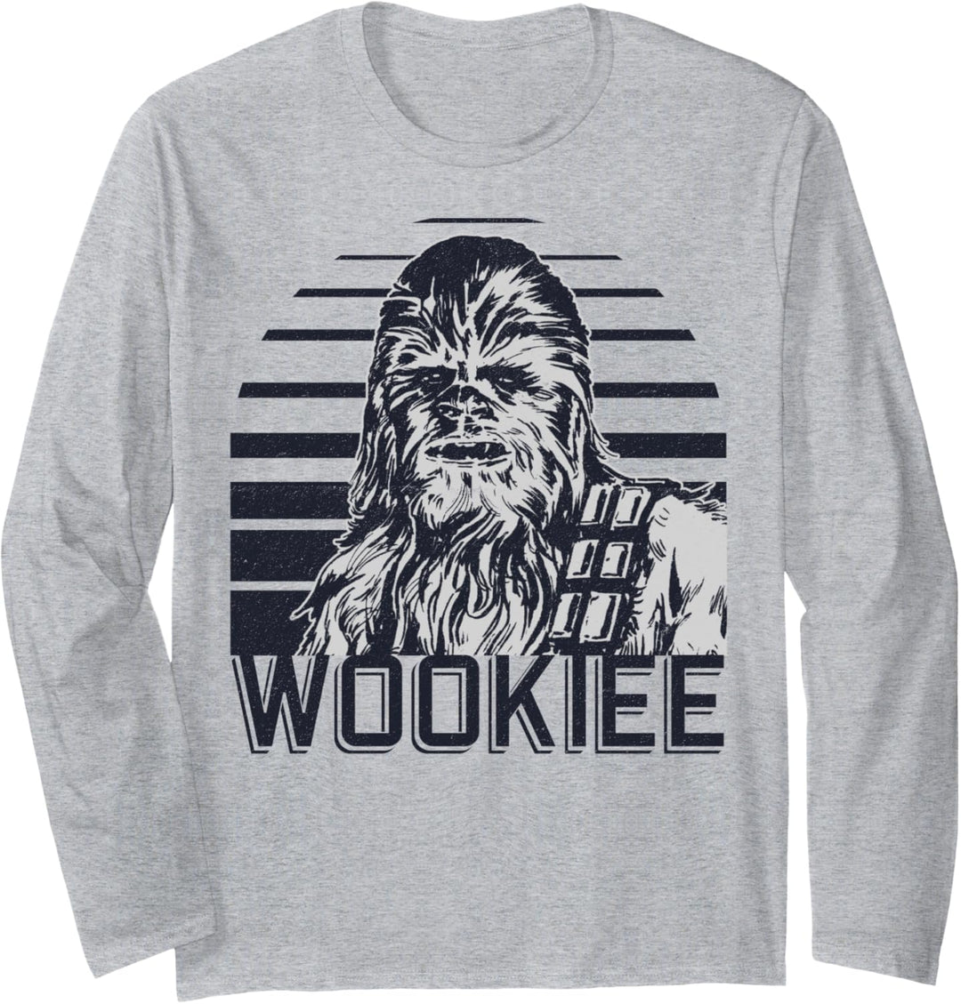 Star Wars Chewbacca Wookiee Striped Portrait Langarmshirt