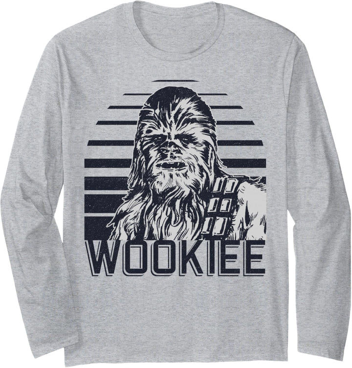 Star Wars Chewbacca Wookiee Striped Portrait Langarmshirt