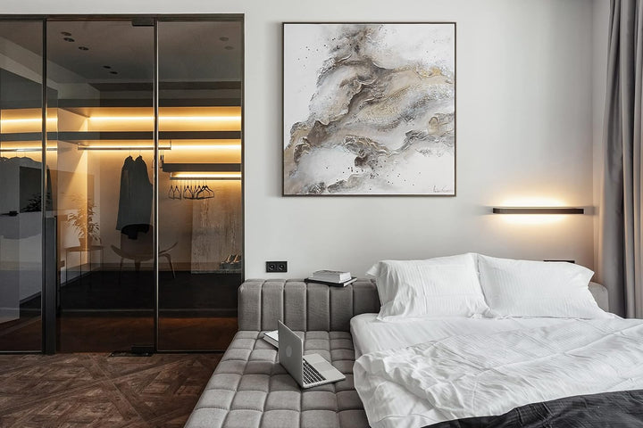 YS-Art XXL Design Abstrakt Acryl Gemälde auf Leinwand mit Rahmen Erschaffung handgemalte Wandbilder
