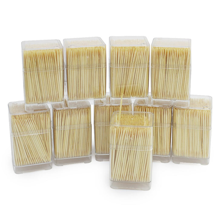 com-four® 4500x Zahnstocher aus Holz - Zahnhölzer für den täglichen Gebrauch - Toothpicks in eckiger