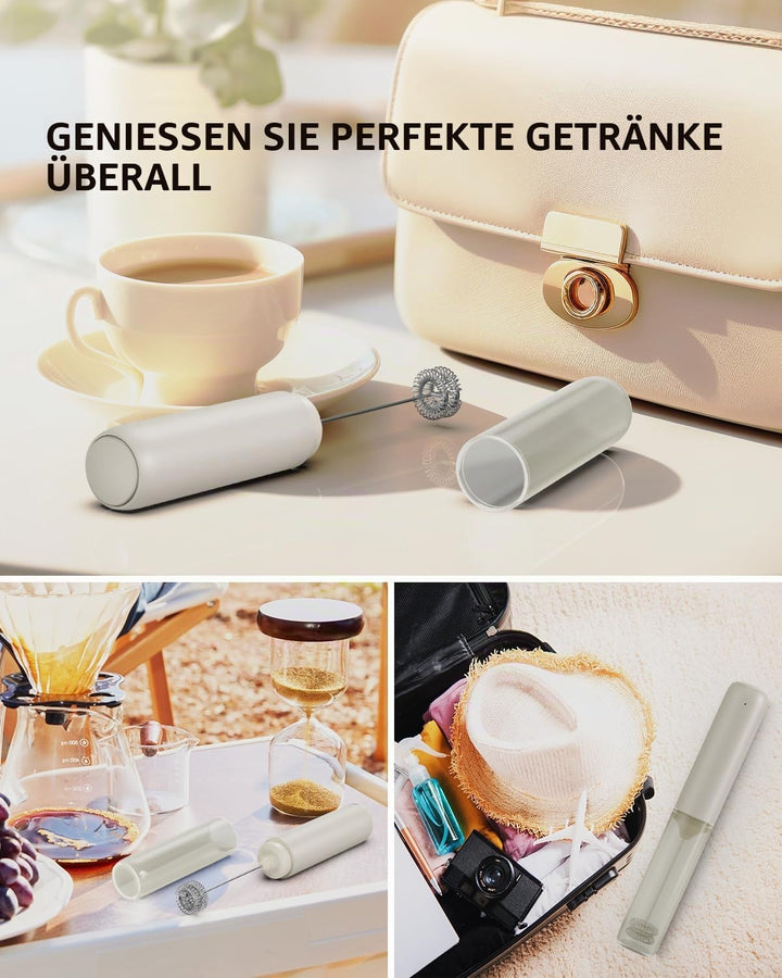 CIRCLE JOY Wiederaufladbarer Milchaufschäumer Handheld, Elektrischer Kaffee-Aufschäumer, Tragbarer H