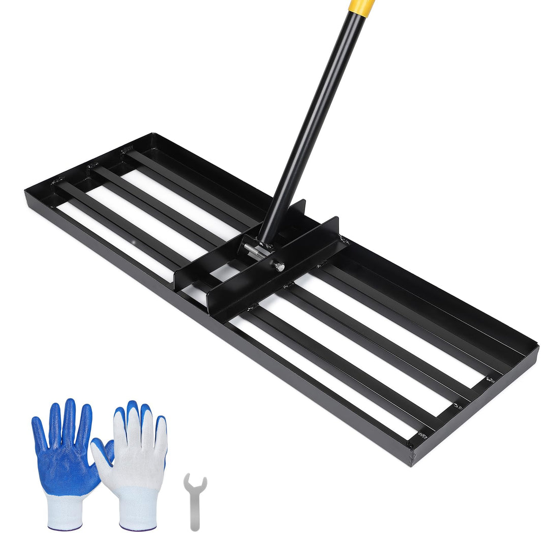 DBREAKS Rasen Rakel, 75 * 26 * 157CM Edelstahl Rasenschieber, Rasennivellierwerkzeug, Nivellierreche