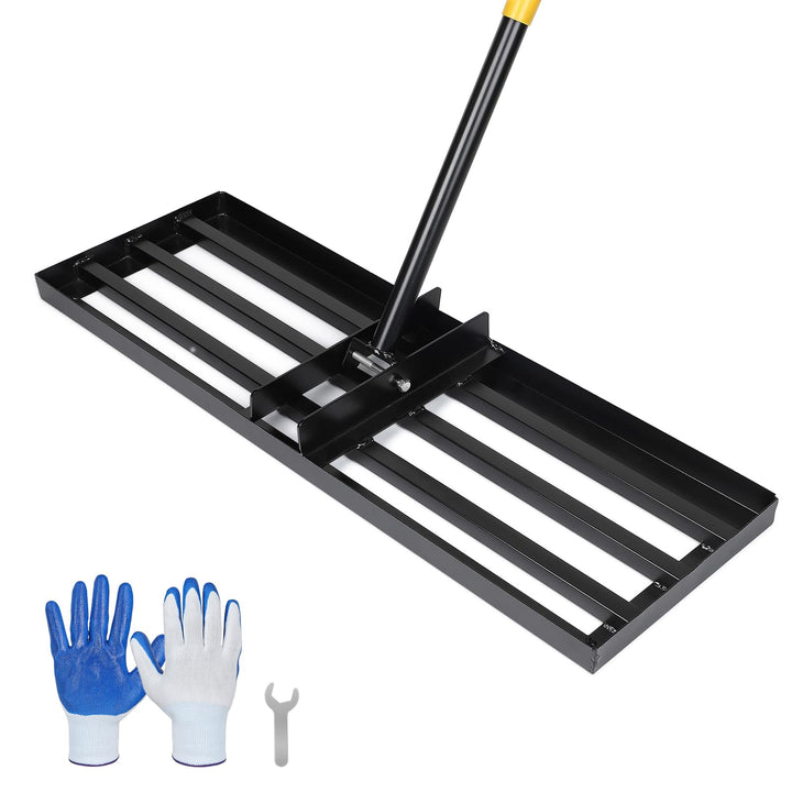 DBREAKS Rasen Rakel, 75 * 26 * 157CM Edelstahl Rasenschieber, Rasennivellierwerkzeug, Nivellierreche