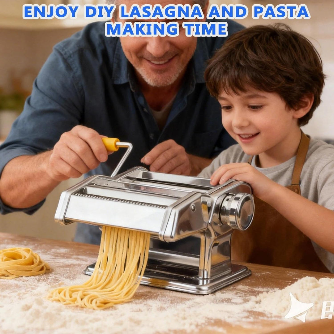 Nudelmaschine,Edelstahl pasta maker,Nudelmaschine manuell,9-Gang-Verstellung pastamaschine,für Nudel