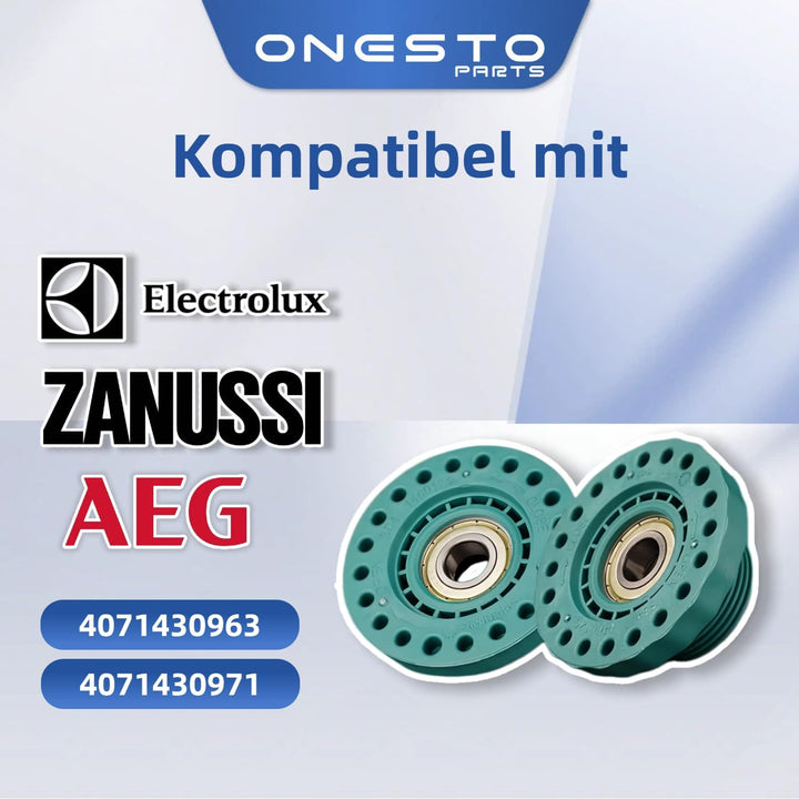 Waschmaschinenlager links + rechts Ersatzset für AEG Elеctrolux Zanussi 4071430963 4071430971 inkl.