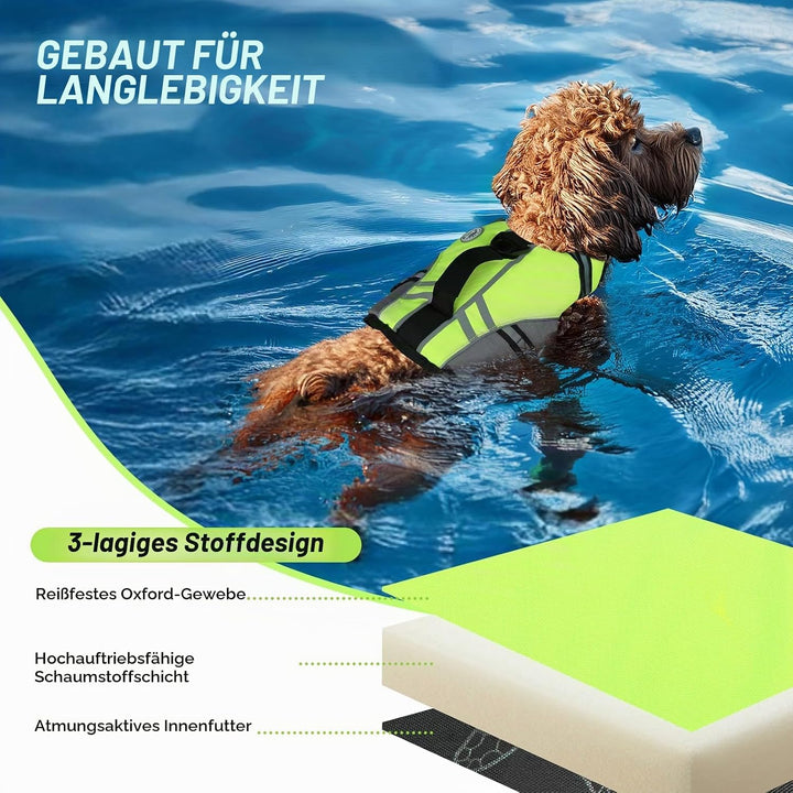 VIVAGLORY Sports Style Schwimmweste Hund, Hundeschwimmweste für Bootfahren, Auftrieb &amp; Schwimmhilfe,