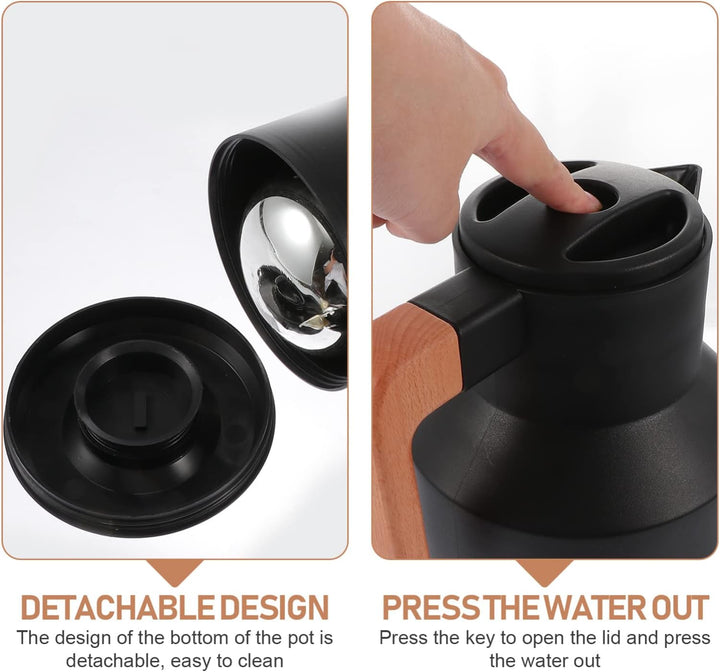 Cabilock 1stk Wasserkocher Isolierter Kaffeekrug Termos Thermisches Vakuum Thermoskanne Schwarz Mit