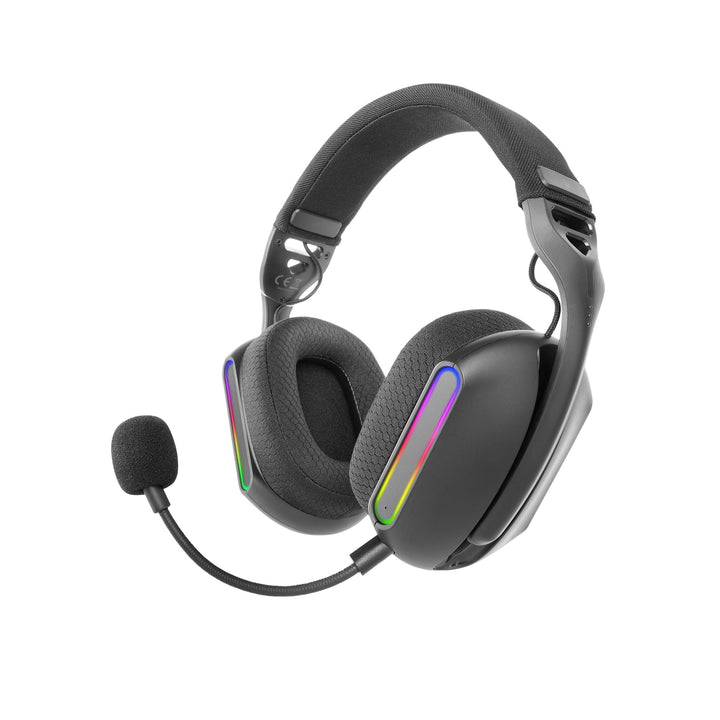 Mars Gaming MHW-PRO, Kabelloses Gaming-Headset ARGB Flow, 3D Surround Sound 7.1, Bluetooth 5.3 + 2.4