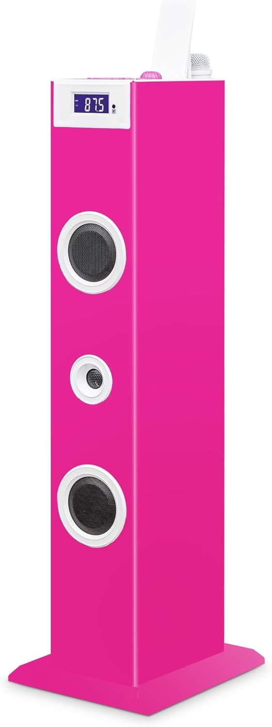 BigBen Sound Tower TW5 Pink inkl. Mikrofon, USB-Anschluss und Fernbedienung