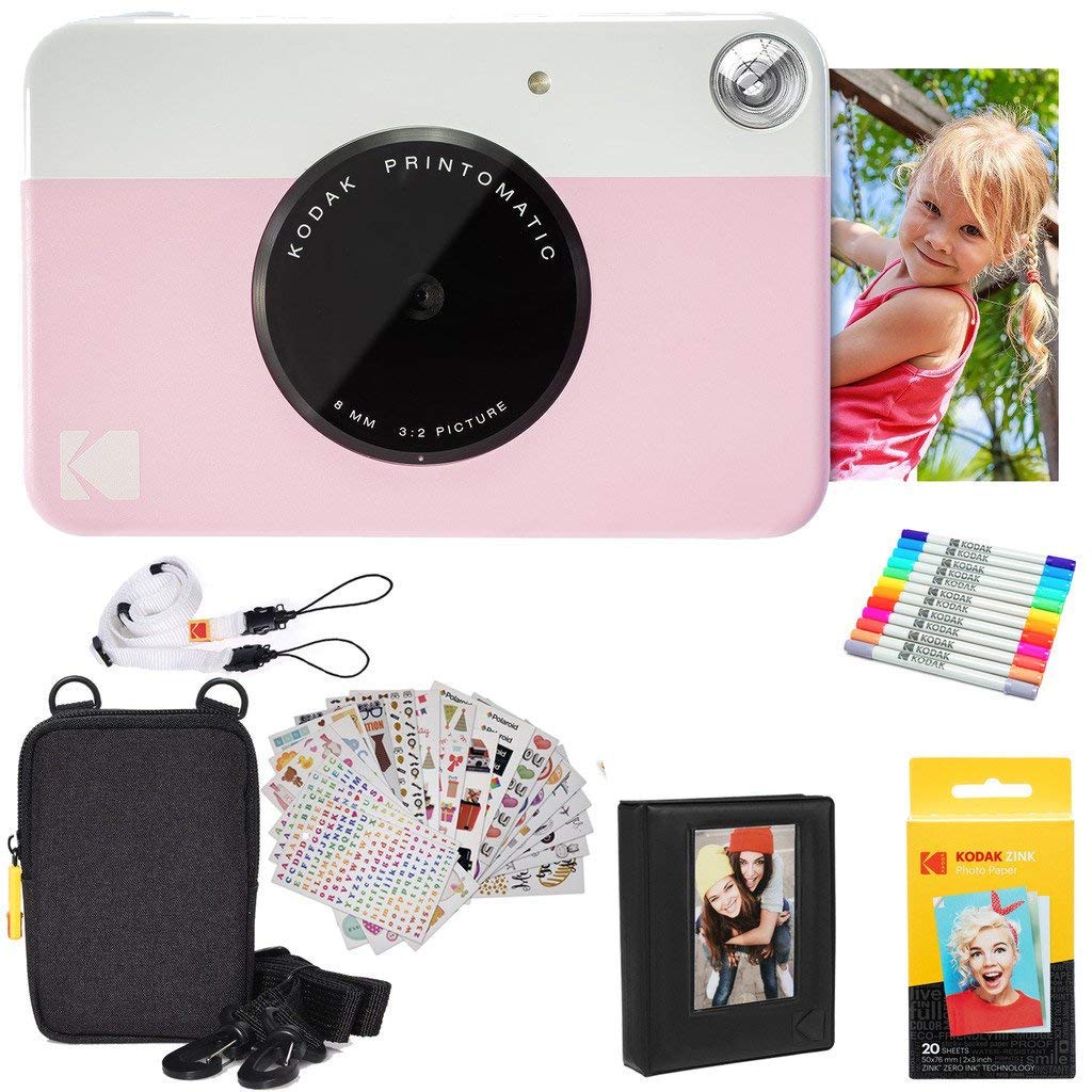 Kodak PRINTOMATIC Digitale Sofortdruckkamera, Vollfarbabzüge auf Zink 2x3 Fotopapier mit Selbstklebe