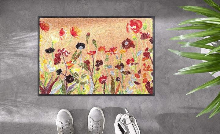 wash+dry Fussmatte, Wildflowers 40x60 cm, innen und aussen, waschbar 40x60 cm Braun, 40x60 cm Braun