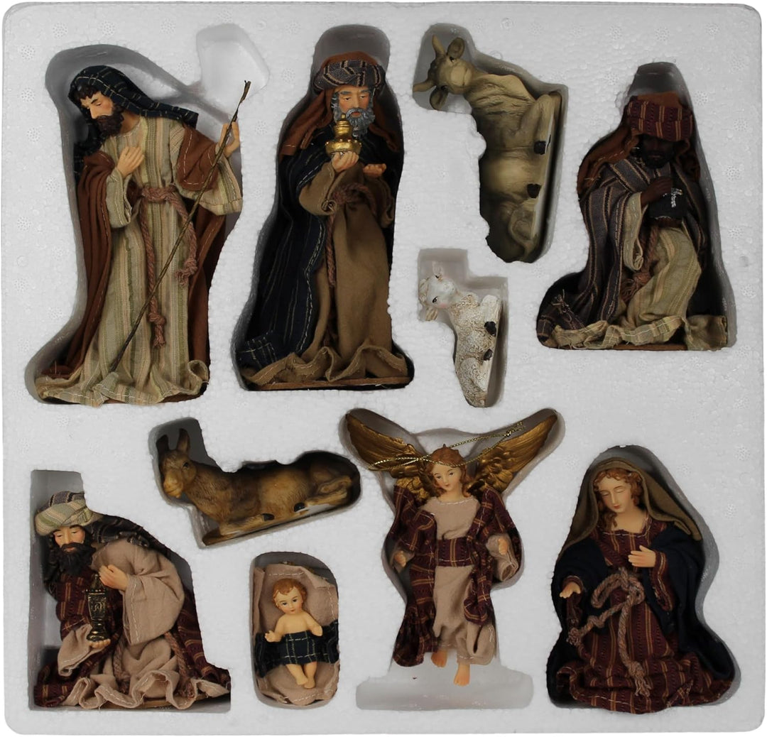 ZICOM Ankleidefigurenset Byzanz, Krippenfiguren klassisch ca. 16cm 10-TLG. Polyresin bekleidet
