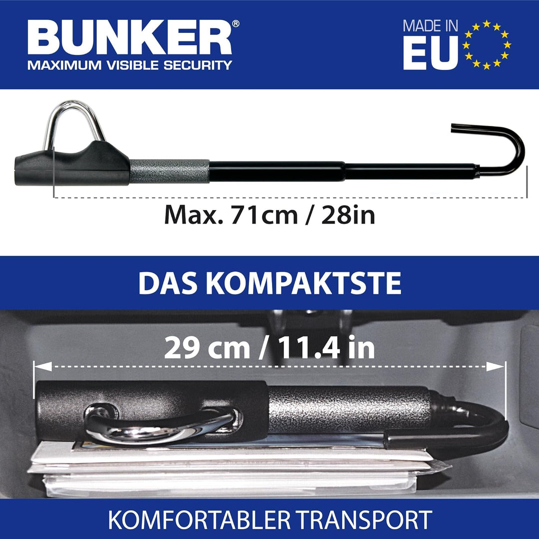 BUNKER BT29B Lenkradschloss Diebstahlsicherung Teleskop Lenkrad Pedal, Universal SUV