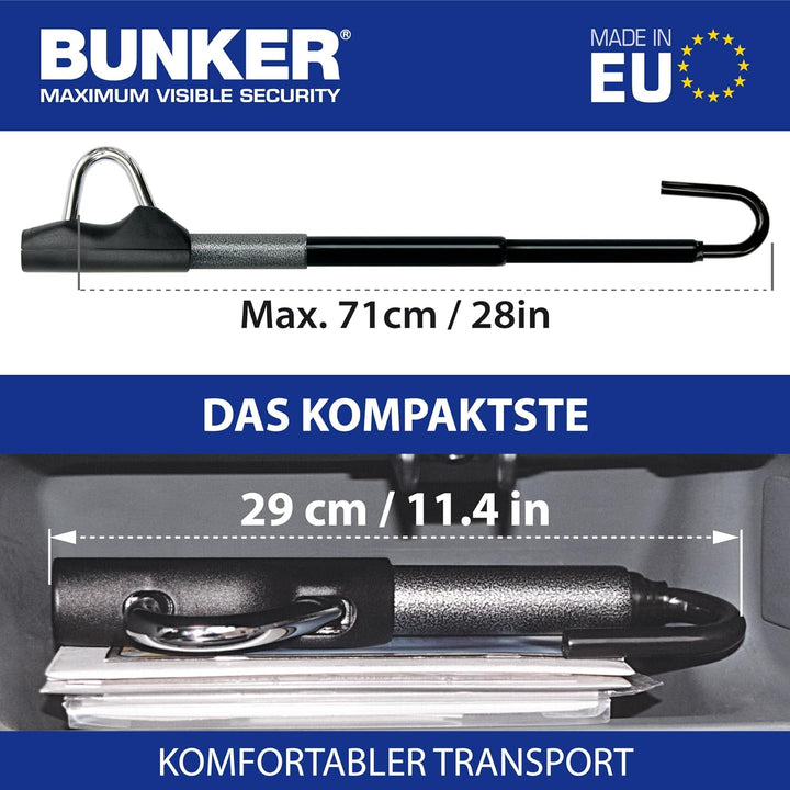 BUNKER BT29B Lenkradschloss Diebstahlsicherung Teleskop Lenkrad Pedal, Universal SUV