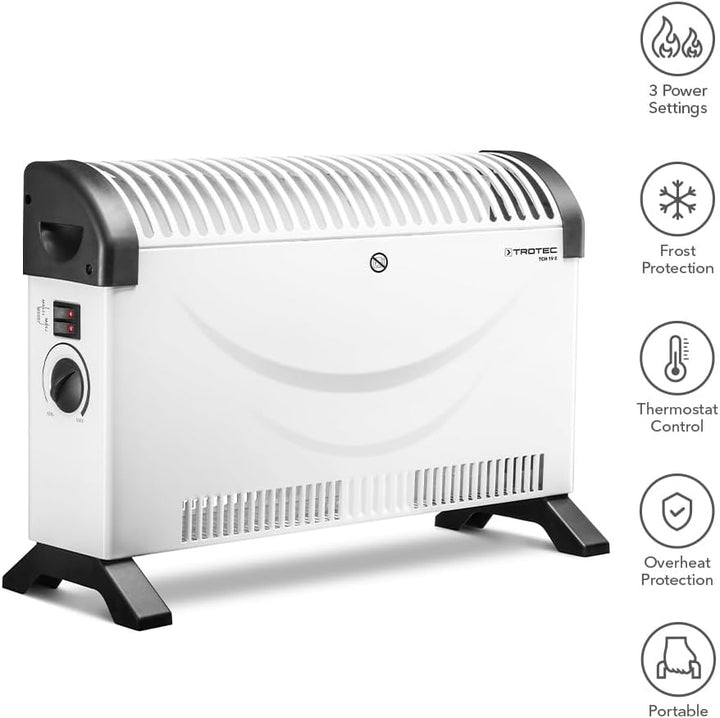 TROTEC Konvektor Heizung TCH 19 E – Heizleistung 750 W / 1250 W / 2000 W – Elektro Heizkörper Ohne T