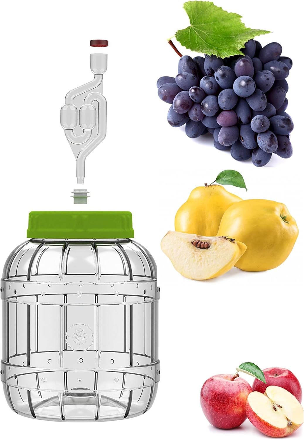 lilawelt24 3L +5L Gärbehälter aus Kunstoff Gärbehälter mit Gäraufsatz, für Wein, Bier, Maische Weck,