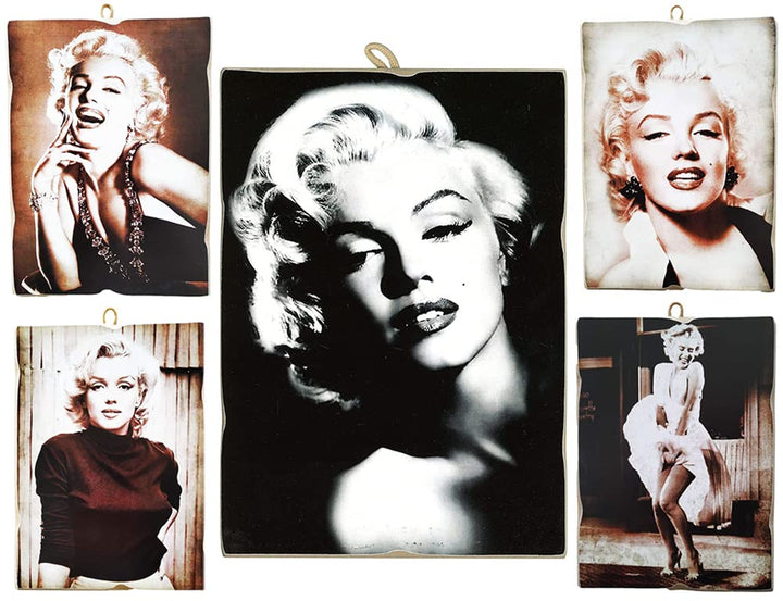 KUSTOM ART Set 5 Bilder im Vintage-Stil, berühmte Schauspieler, Marilyn Monroe, zum Sammeln, Druck a