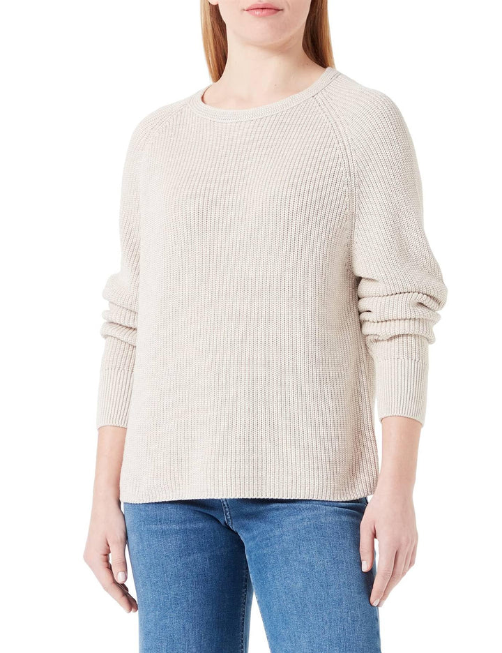 Marc O'Polo Damen Strickpullover aus Bio-Baumwolle mit Rundhalsausschnitt XXS Weiss, XXS Weiss