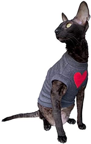 Kotomoda Katze T-Shirt I Love You dunkelgrau (L), L