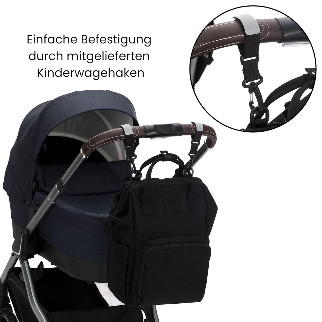Fillikid Wickelrucksack Barcelona | Geräumiger & stylischer Rucksack mit vielen Fächern, isoliertem