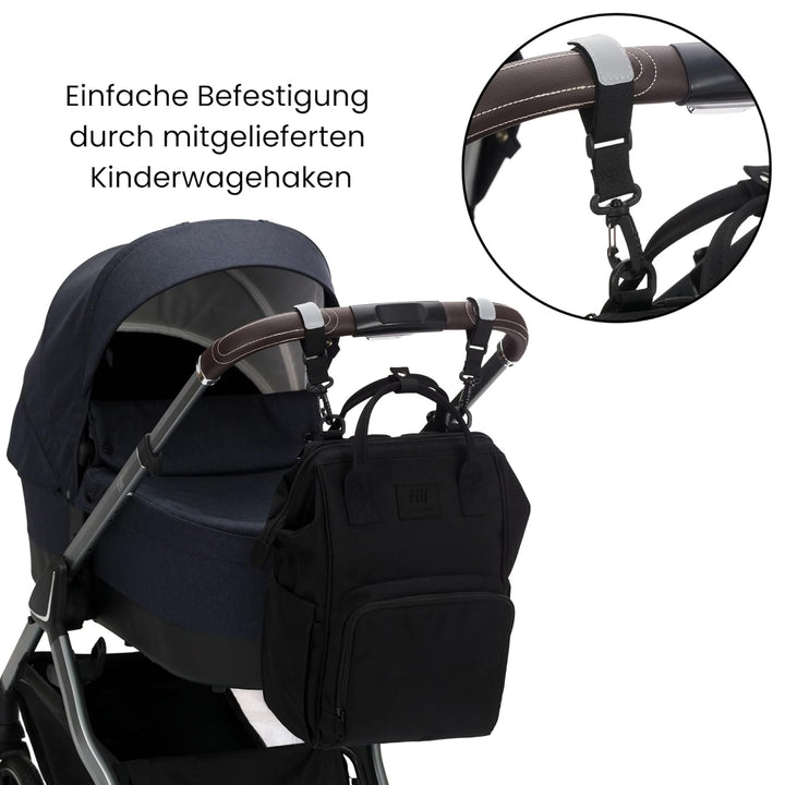 Fillikid Wickelrucksack Barcelona | Geräumiger & stylischer Rucksack mit vielen Fächern, isoliertem