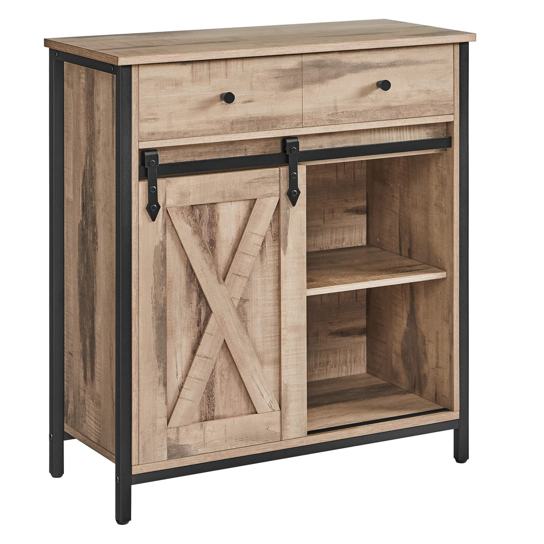 VASAGLE Sideboard, Küchenschrank, Aufbewahrungsschrank, mit Schiebetür, 30 x 70 x 80 cm, verstellbar