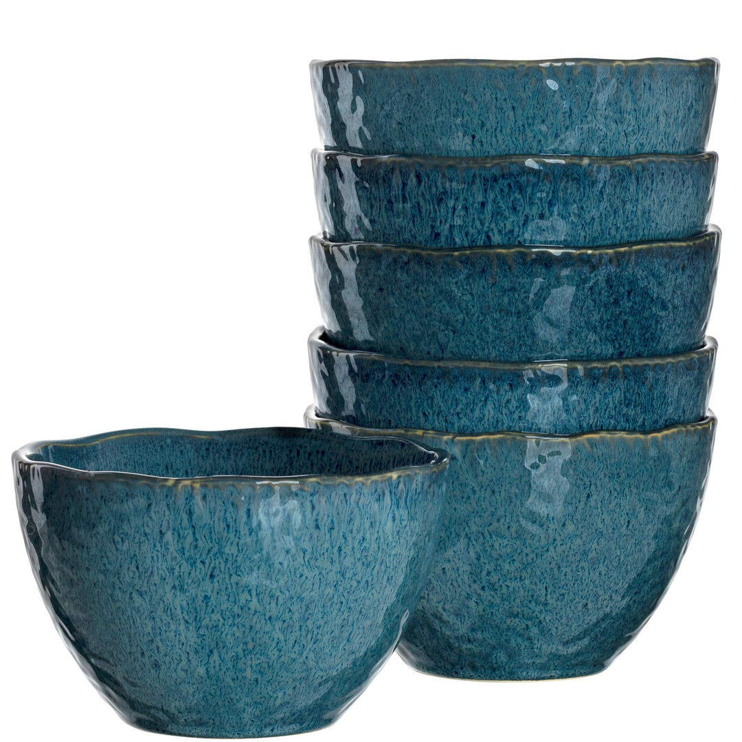 LEONARDO HOME 018545 MATERA 6er Set Schale, Keramik, blau Blau 15,3 cm, Blau 15,3 cm