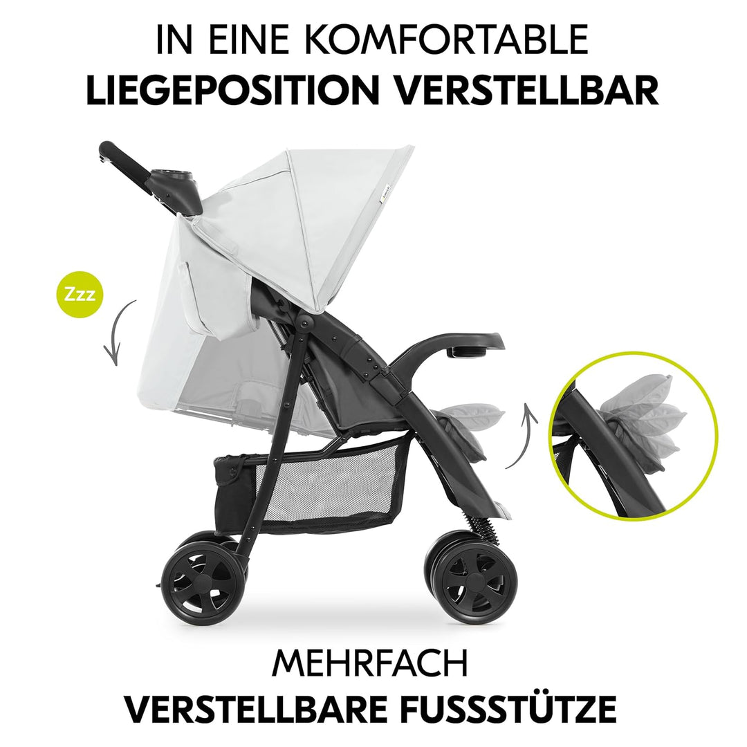 hauck Shopper Neo II Buggy inkl. Zubehör &amp; Fehn Spieltier - Grey | Sportbuggy mit Einhand-Faltmechan