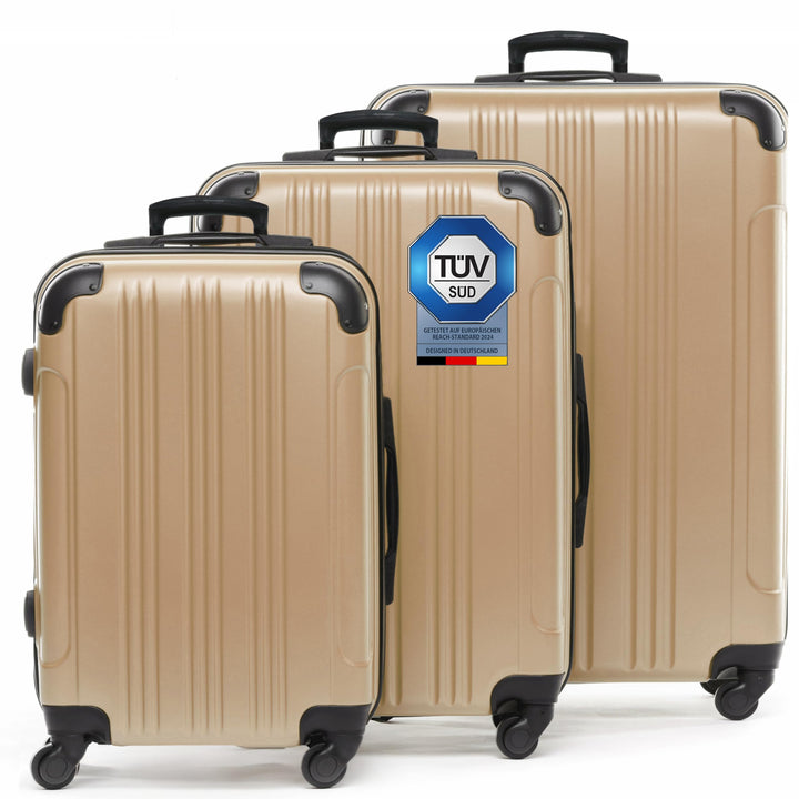 FERGÉ Kofferset 3 teilig Hartschale QUÉBEC Reisekoffer Trolley-Set (Handgepäck, L, XL) 3er Set Harts