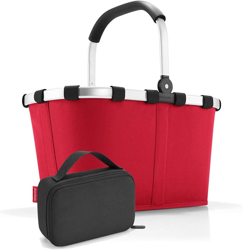 reisenthel Set carrybag+thermocase red+Black - Stabiler Einkaufskorb + Mini Kühltasche – Elegantes u