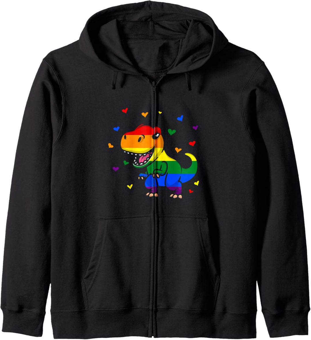 LGBT Pride-Flagge, lustig, Dinosaurier-Motiv, Regenbogenfarben Kapuzenjacke