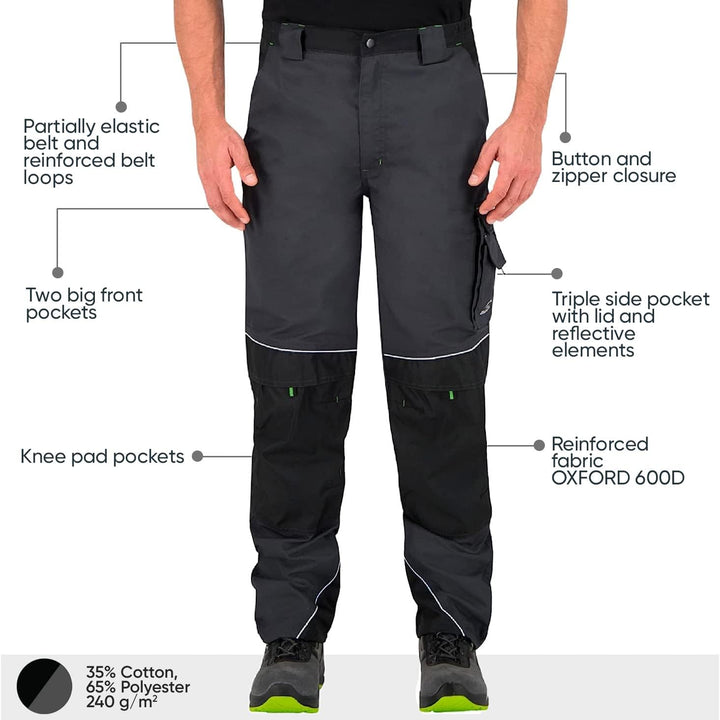 BWOLF Brave Arbeitshosen Männer Arbeitshose Herren Arbeitshose mit multifunktionalen Seitentaschen,