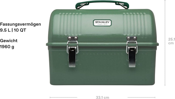 STANLEY Classic Lunch Box 9.5L - Lunchbox aus Edelstahl mit Griff - BPA Frei Food-Behälter - Platz f