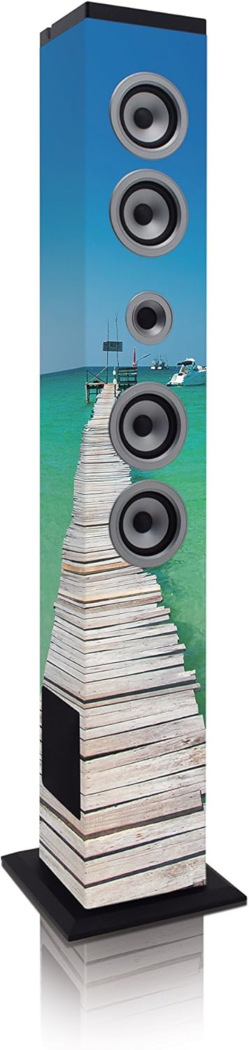 Lenco iCes IBT-6 Bluetooth-Standlautsprecher, 40 Watt Musikleistung (UKW-Radio, USB, SD-Kartenleser,