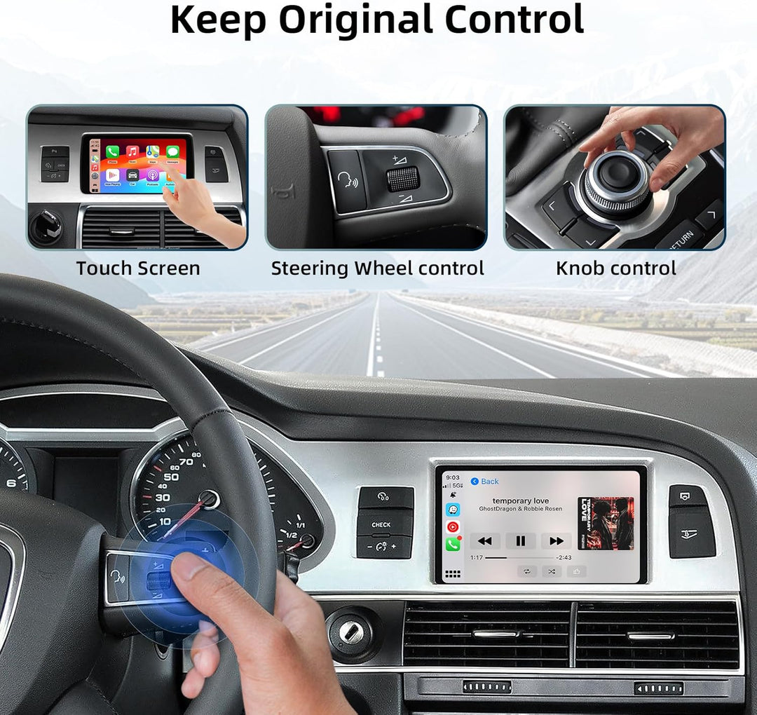 EZoneTronics Wireless CarPlay & Android Auto Retrofit Kit Decoder für Audi A6/Q7 2009-2015 mit MMI 3