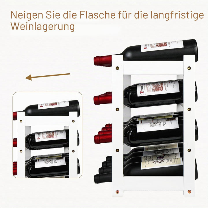 VASMIA Weinregal, 4 Etagen Bambus Flaschenregal für Arbeitsplatte, Stabiler und Langlebiger Weinaufb