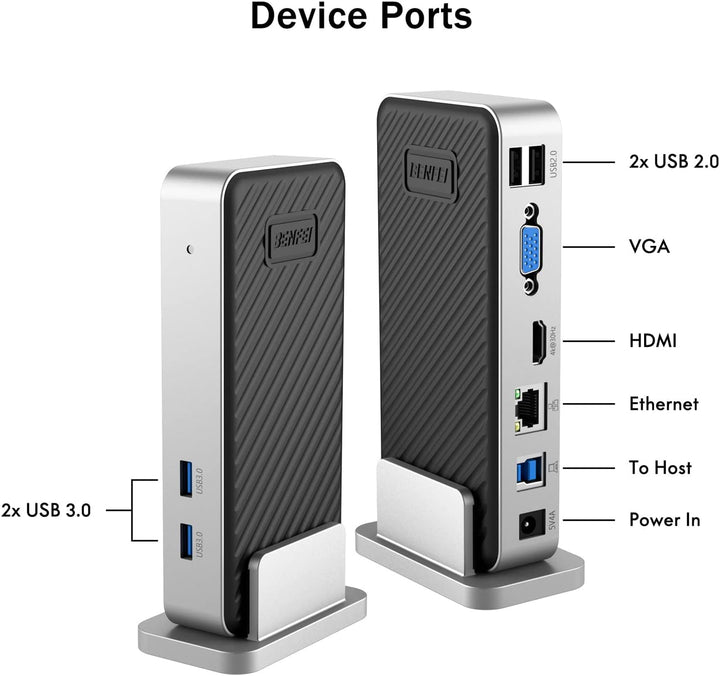 BENFEI USB 3.0 Universal-Dockingstation Dual Monitor HDMI VGA kompatibel mit Mac Windows, USB 3.0 od