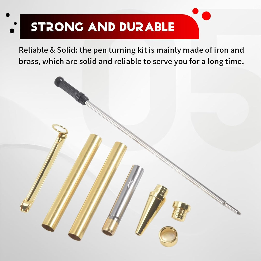 10 Set Stift-Set zum Drechseln, 7 mm Slimline-Stift-Drehset mit Nachfüll-Drehbank-Zubehör, Holzgefer