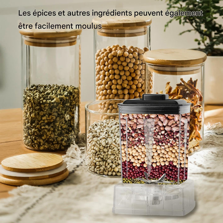 Standmixer Smoothie, 2-in-1 Standmixer mit 4 Klingen, 6000 W Leistung, 2 l Kapazität, Design mit 9 G