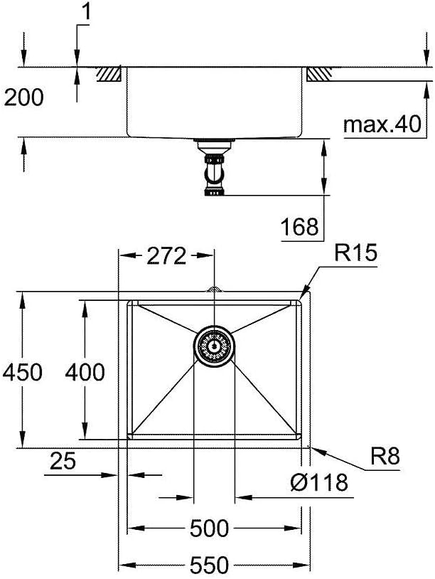 GROHE K700U | 1 Becken | Küchenspüle - Unterbau, Aufsatzmontage oder flächenbündiger Einbau | inklus
