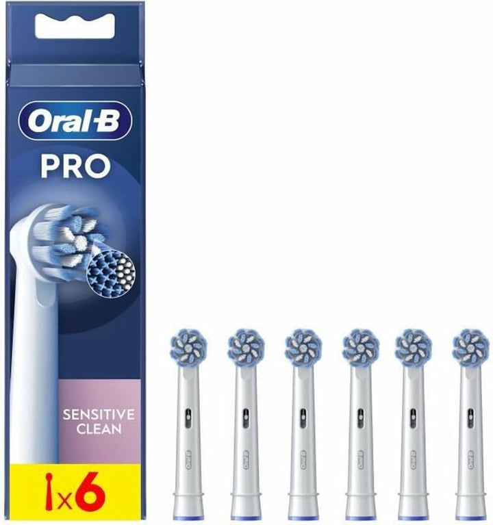 Oral-B Pro Sensitive Clean Aufsteckbürsten für elektrische Zahnbürste, 6 Stück Weiss 1 stück (6er Pa