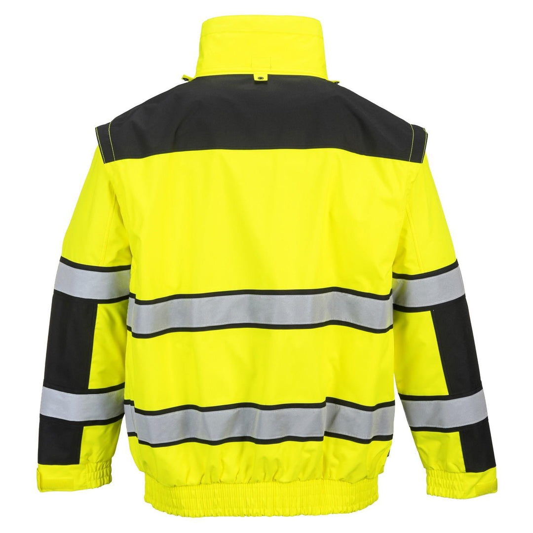 Portwest Klassische Warnschutz-Pilotjacke, Grösse: M, Farbe: Gelb/Schwarz, C466YBRM M gelb / schwarz