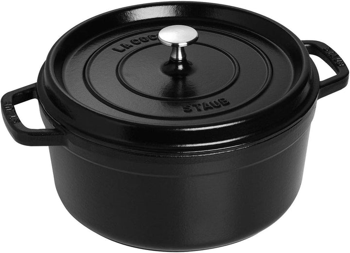 STAUB Gusseisen Bräter/Cocotte, Rund 24 cm, 3,8 L, Aromaregen Funktion, Für alle Herdarten geeignet,