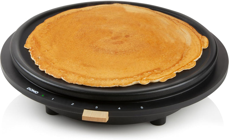 DOMO DO9227P Pancake-Platten Antihaftbeschichtung, Kontrollleuchte Schwarz