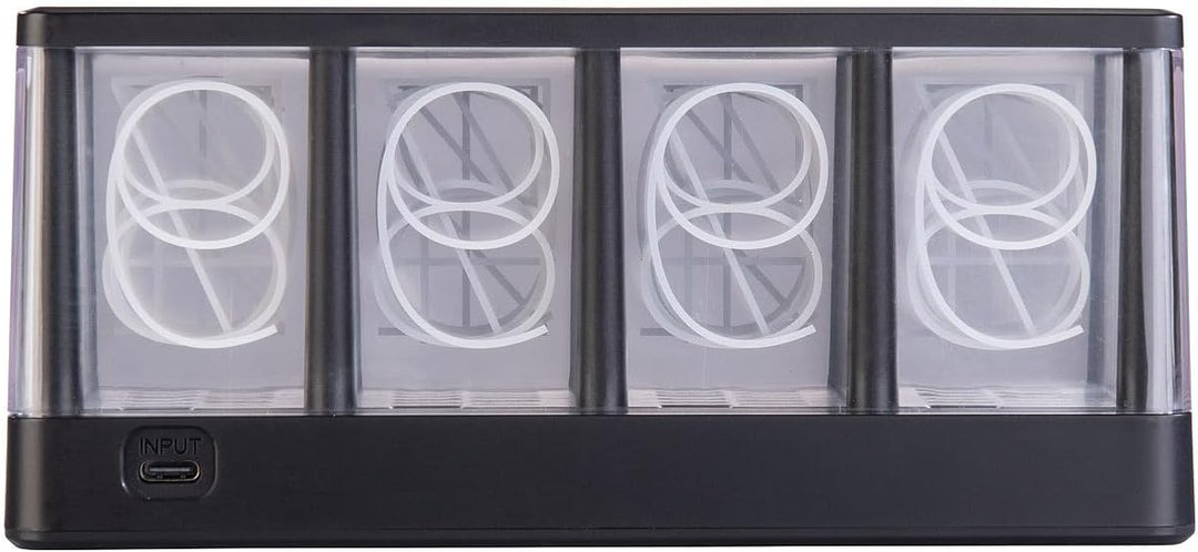 infactory Uhr: Tischuhr in Röhren-Optik, RGB-LEDs, USB-A/C-Anschluss, USB-betrieben (Tischuhr in Röh
