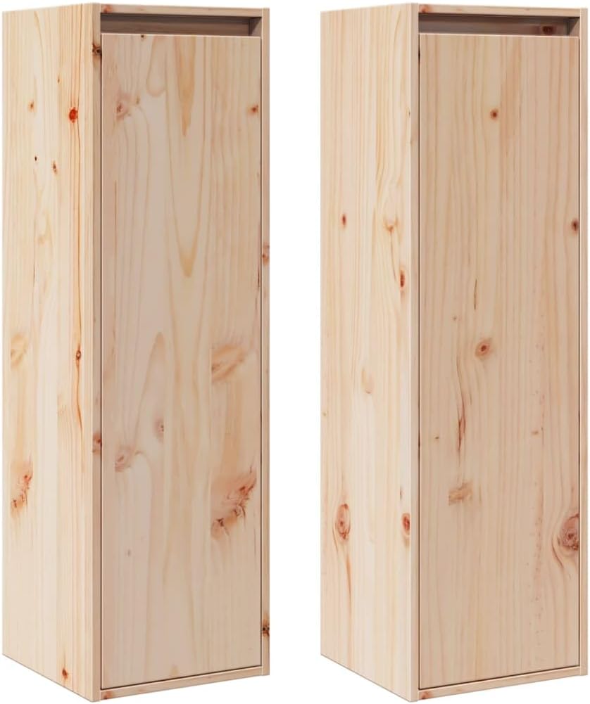 vidaXL 2X Massivholz Kiefer Wandschrank Hängeschrank TV Schrank Fernsehschrank Lowboard Fernsehtisch