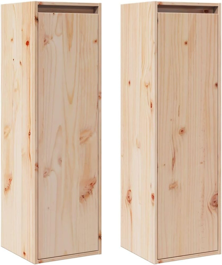 vidaXL 2X Massivholz Kiefer Wandschrank Hängeschrank TV Schrank Fernsehschrank Lowboard Fernsehtisch