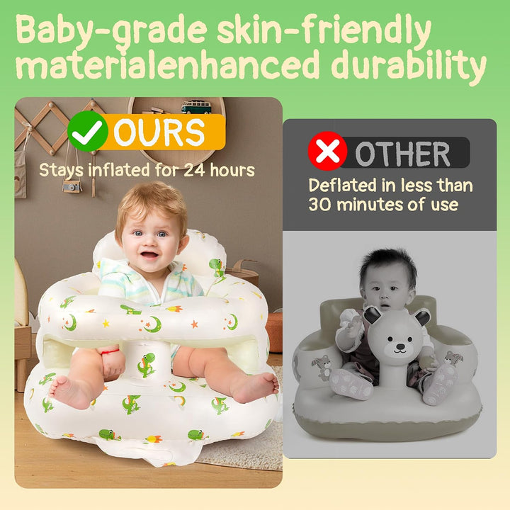 Aufblasbarer Babysitz, aufblasbarer Babysitz für Babys ab 3 Monaten, aufblasbarer Stuhl mit integrie