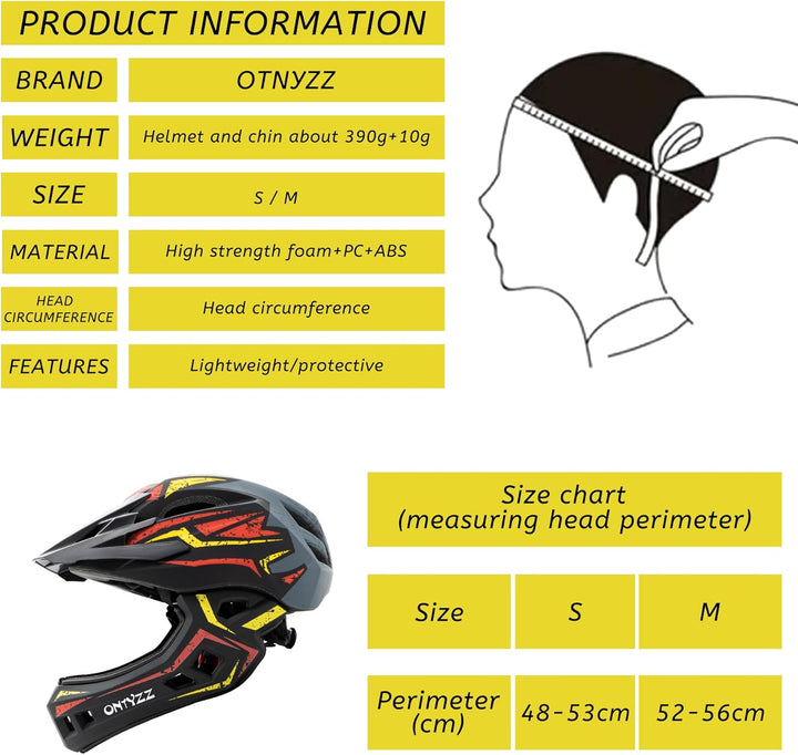 Kinder Fahrradhelm Leicht Integralhelm Kinder mit Abnehmbaren Kinnschutz Abnehmbarer Visier Kinder D