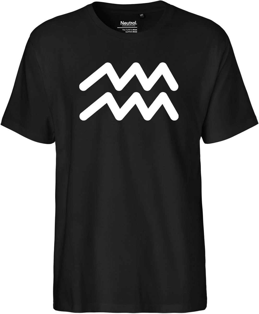 huuraa Herren T-Shirt Wassermann Sternzeichen Zeichen Bio Baumwolle Fairtrade Oberteil Grösse S-3XL